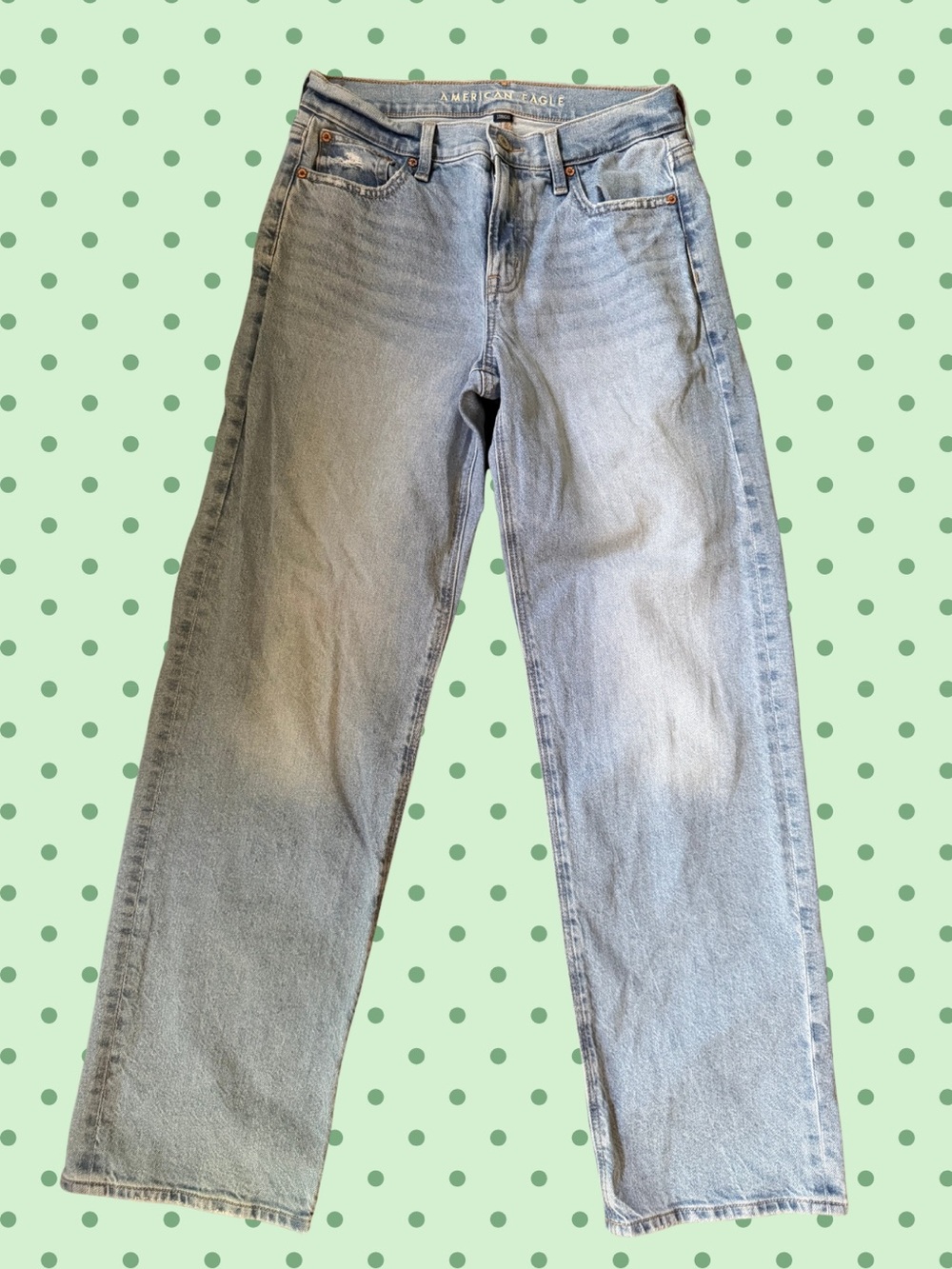 American Eagle Outfitters Light Wash Straight Leg Jeans - Pale Blue
